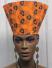 African Crown: Orange Black Print Crown