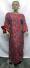 African Long Red and Purple Bell Sleeve Dress