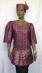 African Top- Elegant Top w/Headwrap (Sm-6X-Lg)