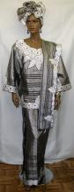African Dress- Silver and Black African Dress