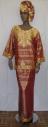 African Dress- Royal Burgundy and Gold  Dress