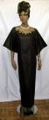 Afican Dress-  Black and Gold Caftan w/Headwrap