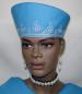 African Hat- Women Sky Blue and Silver Open Crown
