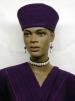 African Hat-  Authentic Mud cloth Purple Crown 