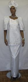 African Wedding Gown- White and Silver Wedding Gown