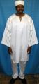 African Shirt-White and Silver Dashiki w/Pants