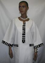 African Shirt- Mud Cloth Trim Dashiki Top