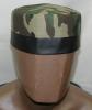 African Hat- Camouflage w/ Leather Trim Hat 