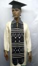 Graduation Stole: Mud cloth Black & White Stole