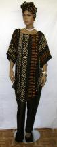African Caftan Dress- Swing  Short Caftan w/Pants