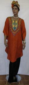 African Caftan Dress- Swing Short Caftan w/Pants 