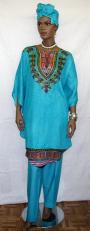 African  Swing Short Caftan w/Pants 