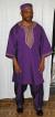 African Shirt- Purple and Gold Dashiki Shirt w/Pant 