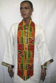 Graduation Stole: Plain Kente Print Sash or Stole