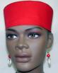 African Hats- Elegant Red Kufi Hat for Women