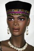 African Hat- Kente Trim Kufi Hat for Women