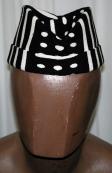 African Hat- White and Black Mud cloth Navy  Hat
