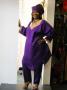 Purple Silk linen  V  Top Dress