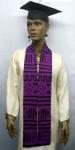 Graduation Stole: Mud cloth Purple & Black Stole