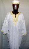 African Shirt- White and Gold Dashiki Shirt